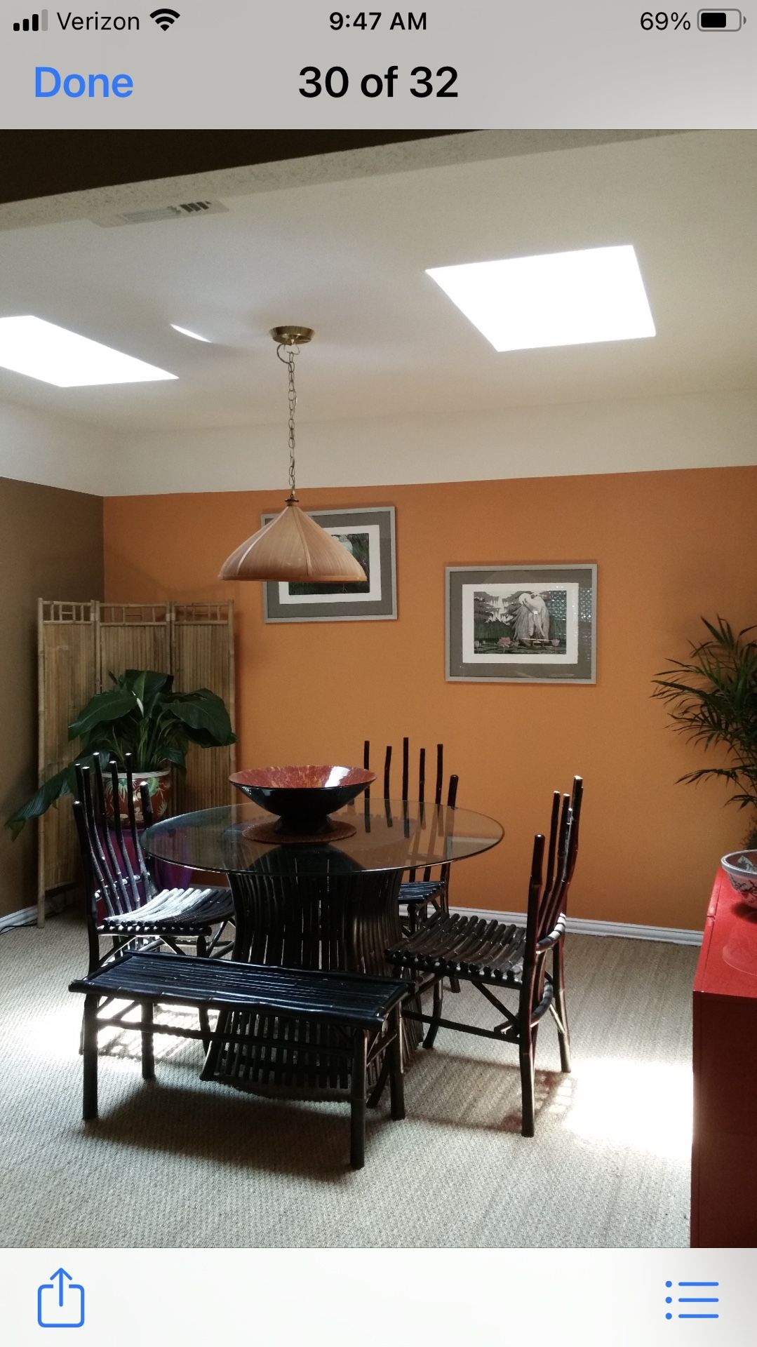 Black Bamboo /Glass Dining Set