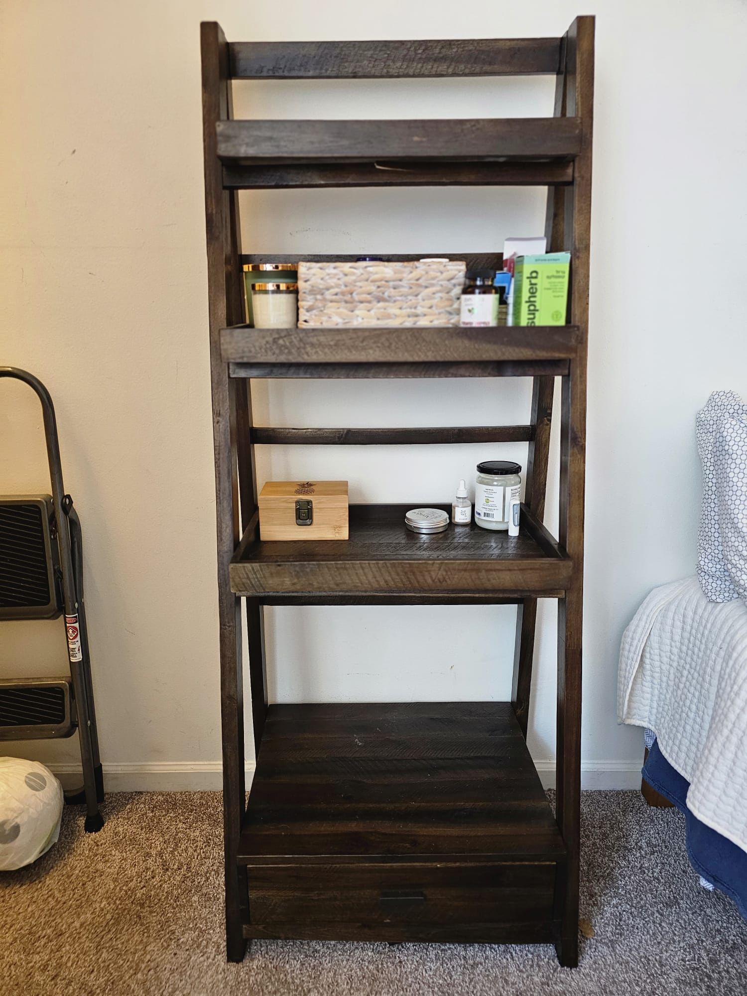 Wooden Ladder Shelf