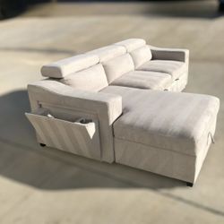 Roxana Fabric Sleeper Sofa with Storage Chaise *FREE DELIVERY 🚚*