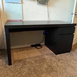 HUGE MOVING SALE! Black IKEA desk with drawer & cabinet. Check my profile for more great items!