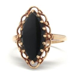 Ladies Gold/Onyx Ring