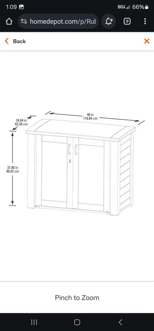 Rubbermaid Outdoor Bridgeport 123 Gal. Resin Patio Cabinet storage chest