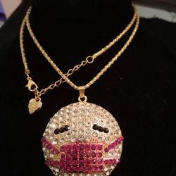 Brand New Betsey Johnson Pink Power Ranger Necklace