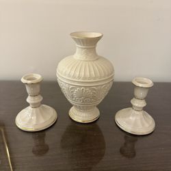 Lenox Athenian Collection (vase and two candle holders)