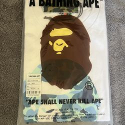 One Sided White Blue Logo Bape Tee (with Tags)