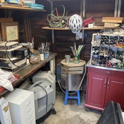 Glass Art Studio Equipment And Glass. 