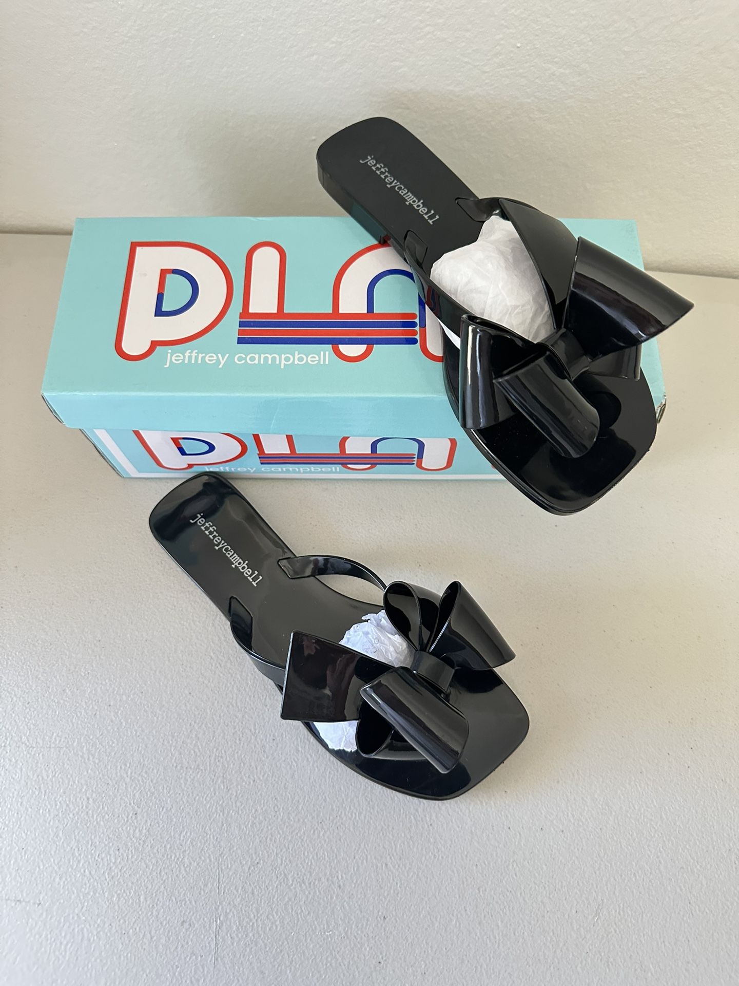 Jeffrey Campbell Sugary Flip Flop Black Sandals