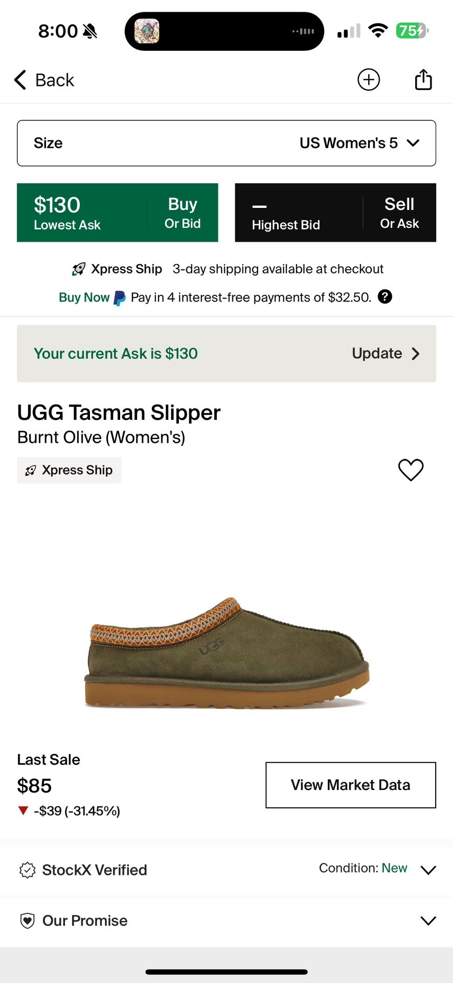 Tasman Uggs Size 5