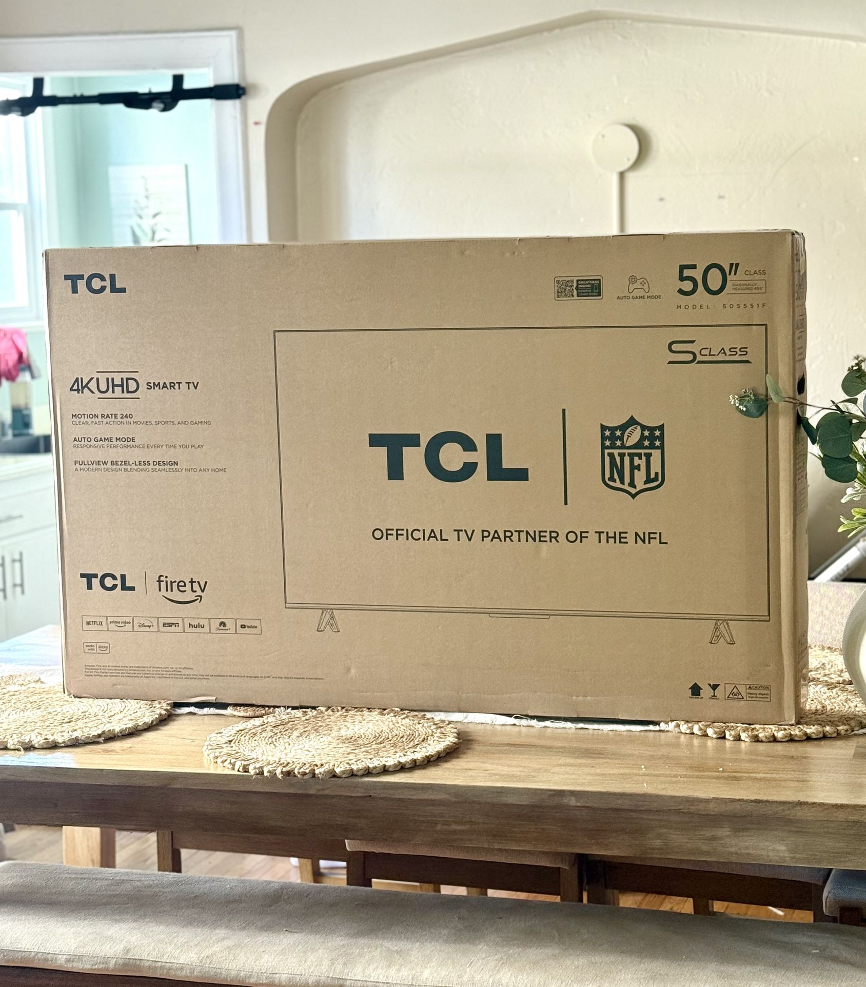 New 50 Inch 4K Smart TV TCL Fire TV Ultra HD UHDTV 2160p 50”