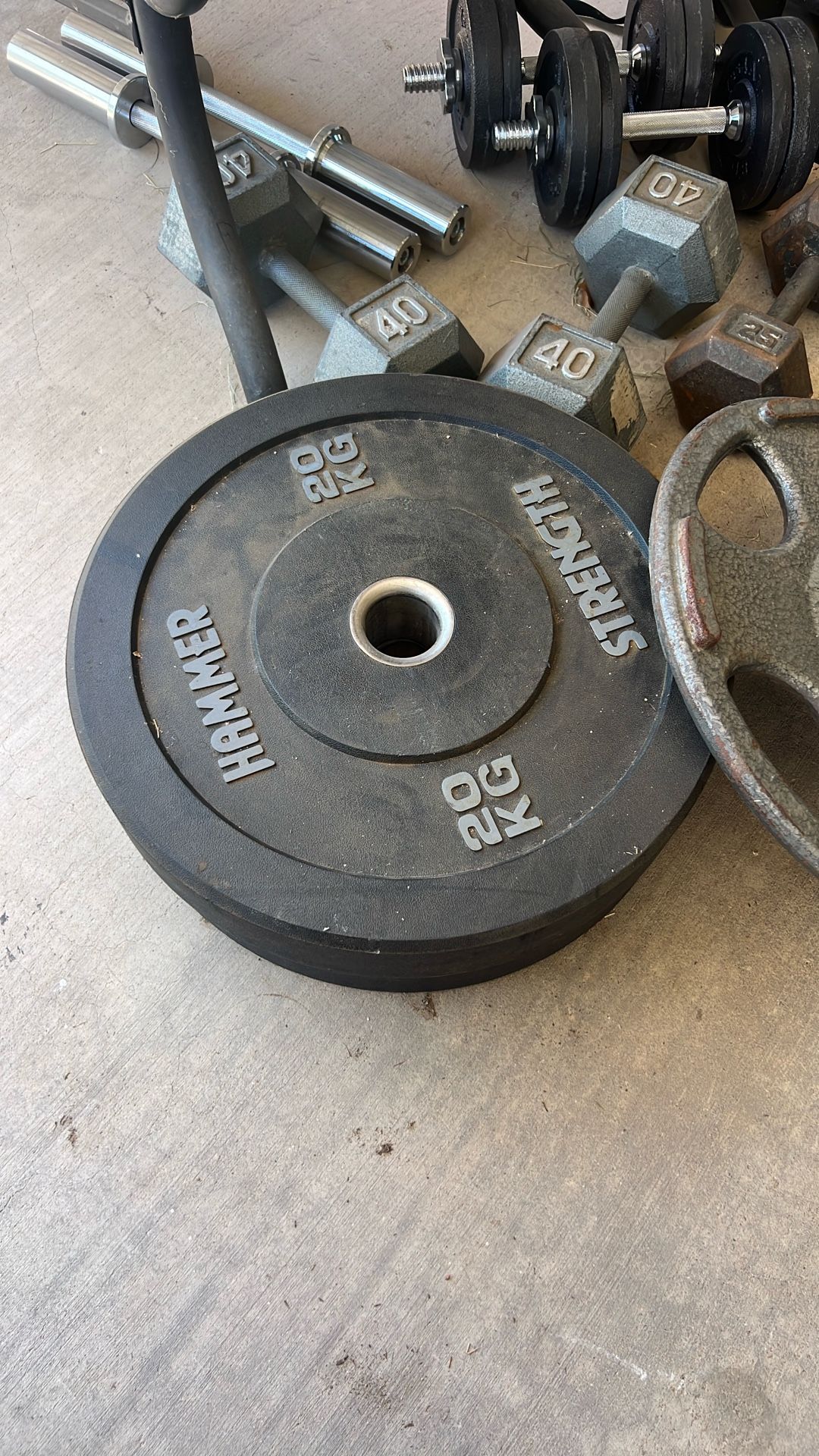 Hammer Strength Rubber Drop Weights Barbell 2 Inch
