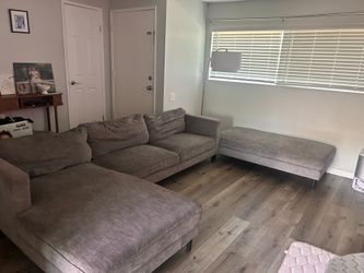 Sofa with right Chase and Ottoman.