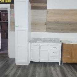 Bathroom Vanity Cabinet Storage In White 48inches