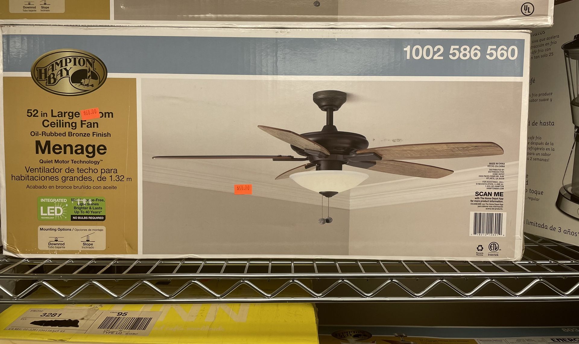 Menage 52 LED Indoor White Smart Ceiling Fan with Light and