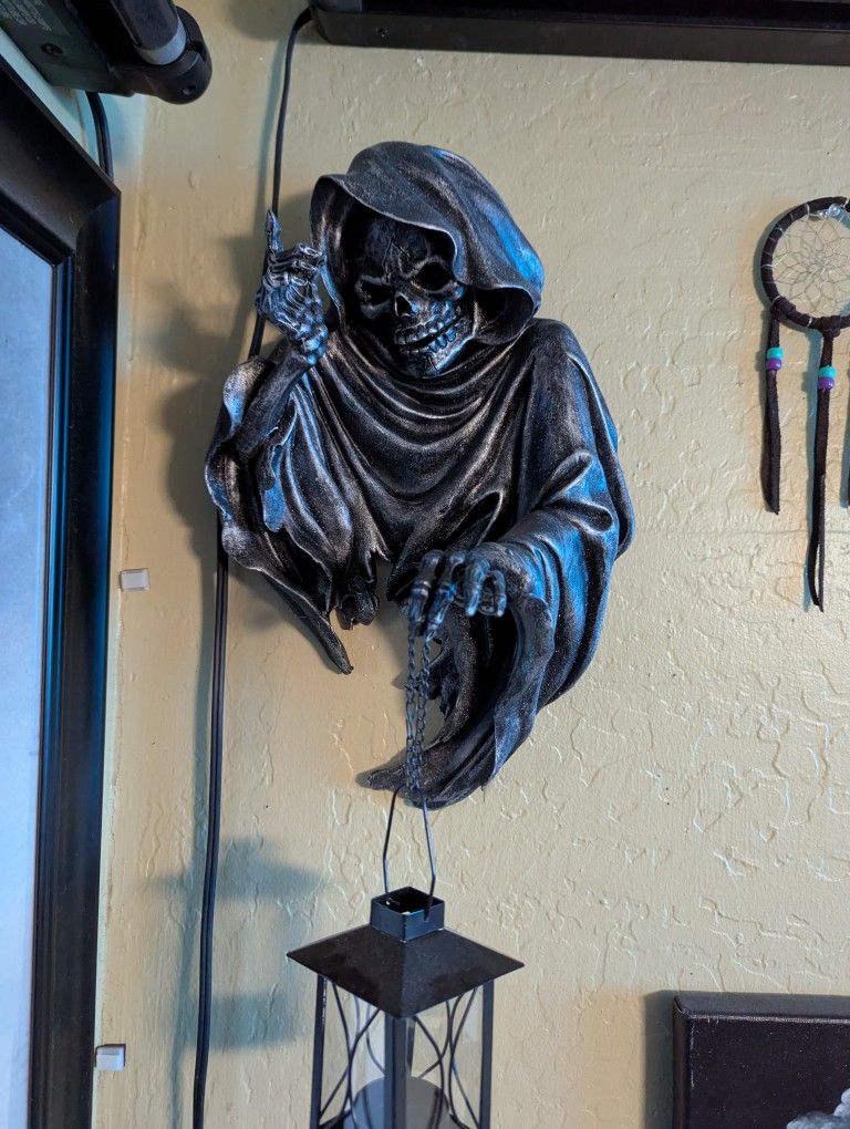 Vintage Grim Reaper Hanging Candle Lantern