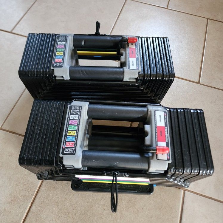 Powerblock Dumbells And Curl Bar
