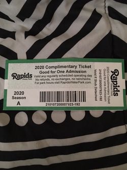 2 Rapids Waterpark Tickets !!
