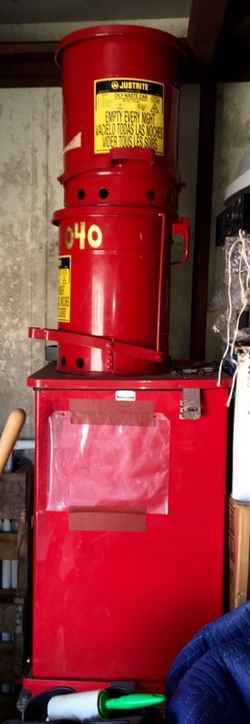 Hazardous and flammable waste trash cans containers