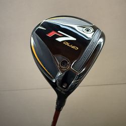 TaylorMade R7 Quad Mini Driver (13.5° loft, right-handed) with Fujikura Ventus Velocore Red 5S shaft. 