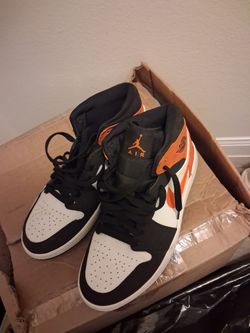 Air Jordan 1 Mid Sneakers Black Orange White