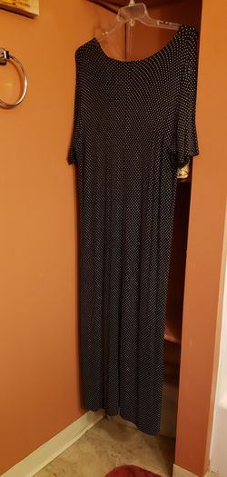 Black Poker Dot Maxi Dress Size 2X