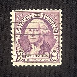 Rare 1932 US 3 Cent George Washington Stamp Purple / Violet