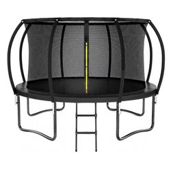 Recreational Trampoline 10FT , Outdoor Trampoline with Ladder & Enclosure, AntiRust Coating Trampoline for Outdoor(Black)  💰160$