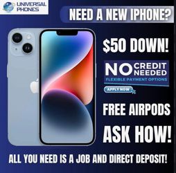 Apple IPhone 14 5g 128gb Unlocked. Pay $50 today rest in paymentsNO CREDIT CHECK, Unlocked to all carriers & works internationally With Warranty