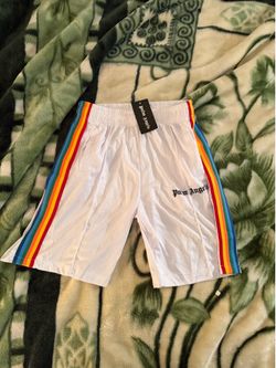 PALM ANGELS RAINBOW STRIPE BASKETBALL SHORT SIZE XL