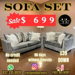 S315 Silver Sofá & Loveseat 🥰🚛🚛😍