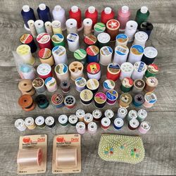 Huge Lot of 85+ Sewing Machine Quilting Thread Gutermann Coats Clark