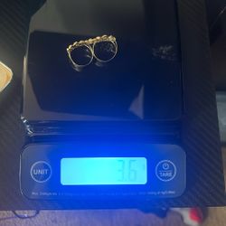 10k gold nugget two finger ring