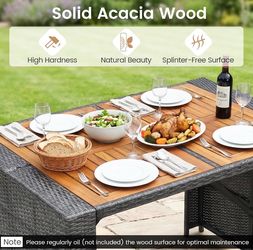 5 Piece Wicker Outdoor Bar Set