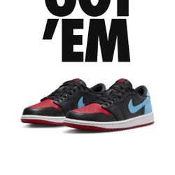UNC To CHI Jordan 1 LOW SZ 11W/9.5M