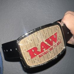 Raw vegan leather belt 