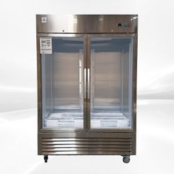 NSF 2 Glass Door Stainless Steel Commercial Refrigerator KR-49BG
