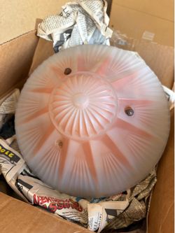 Old vintage glass ceiling lamp