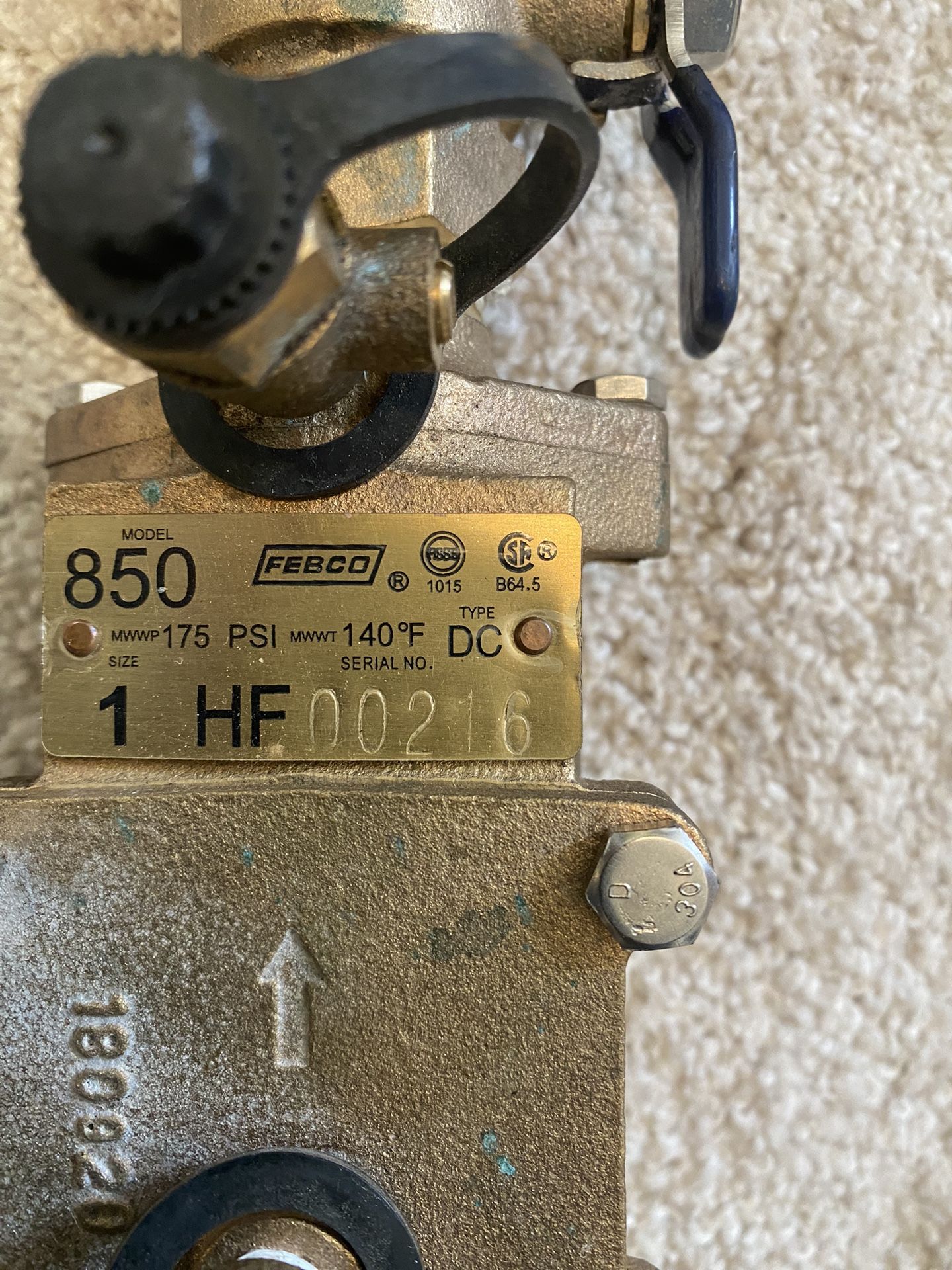 Febco 850 175 PSI 140 DC 1” Pressure Valve