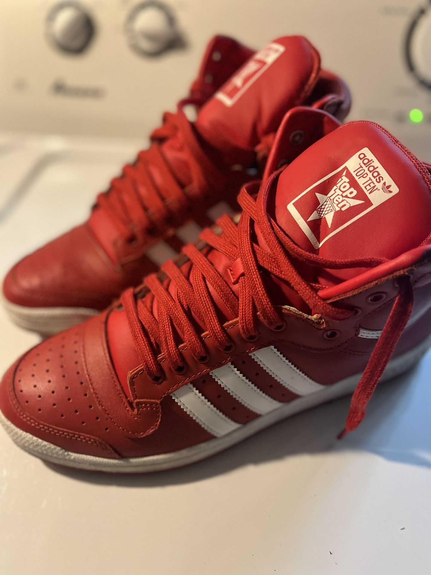 Mens Top Ten Adidas- Red-Size 10