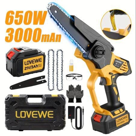 (NEW) 650w 23 FT/S 6 inch Mini Chainsaw