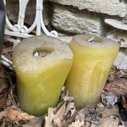 set of two real pottery barn candles 