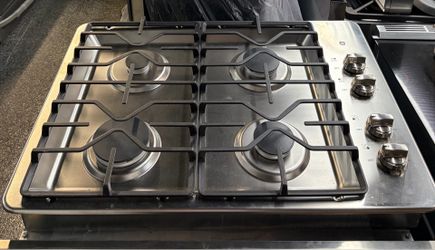 GE Stainless Steel 30” Wide Gas Cooktop