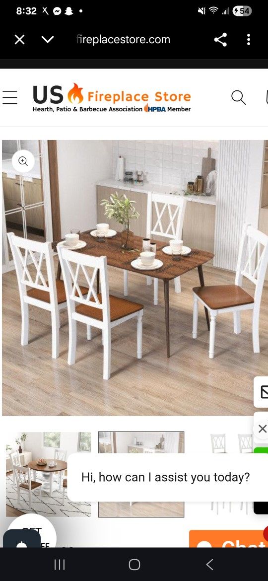Costway Set of 4 Wooden Farmhouse Kitchen Chairs with Rubber Wood Seat