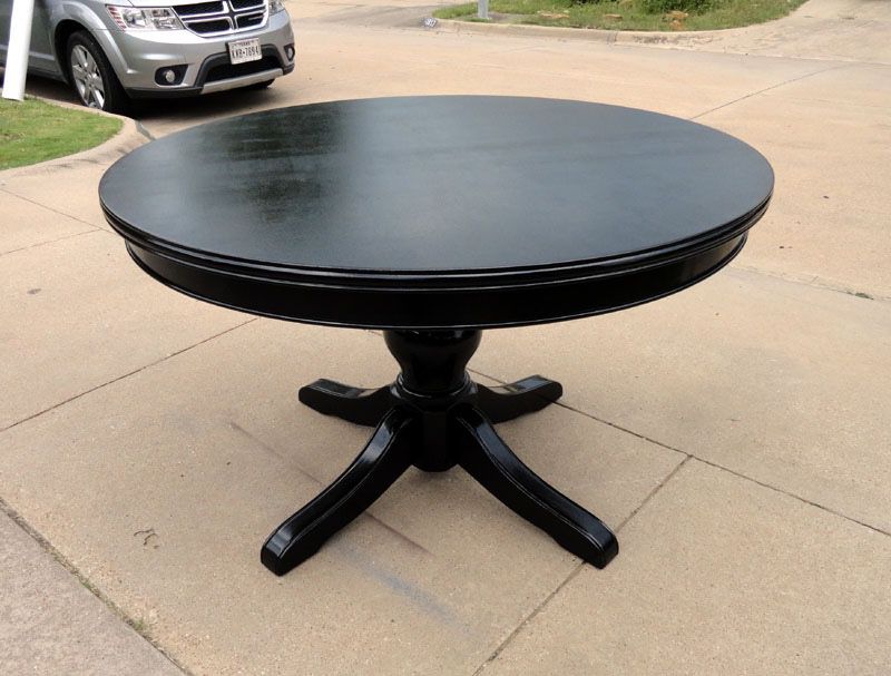 Beautiful Black Round Wood Table