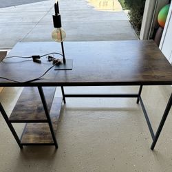 Desk + Lamp (Almost Brand New)