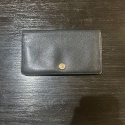 Chanel Long Black Leather Wallet 
