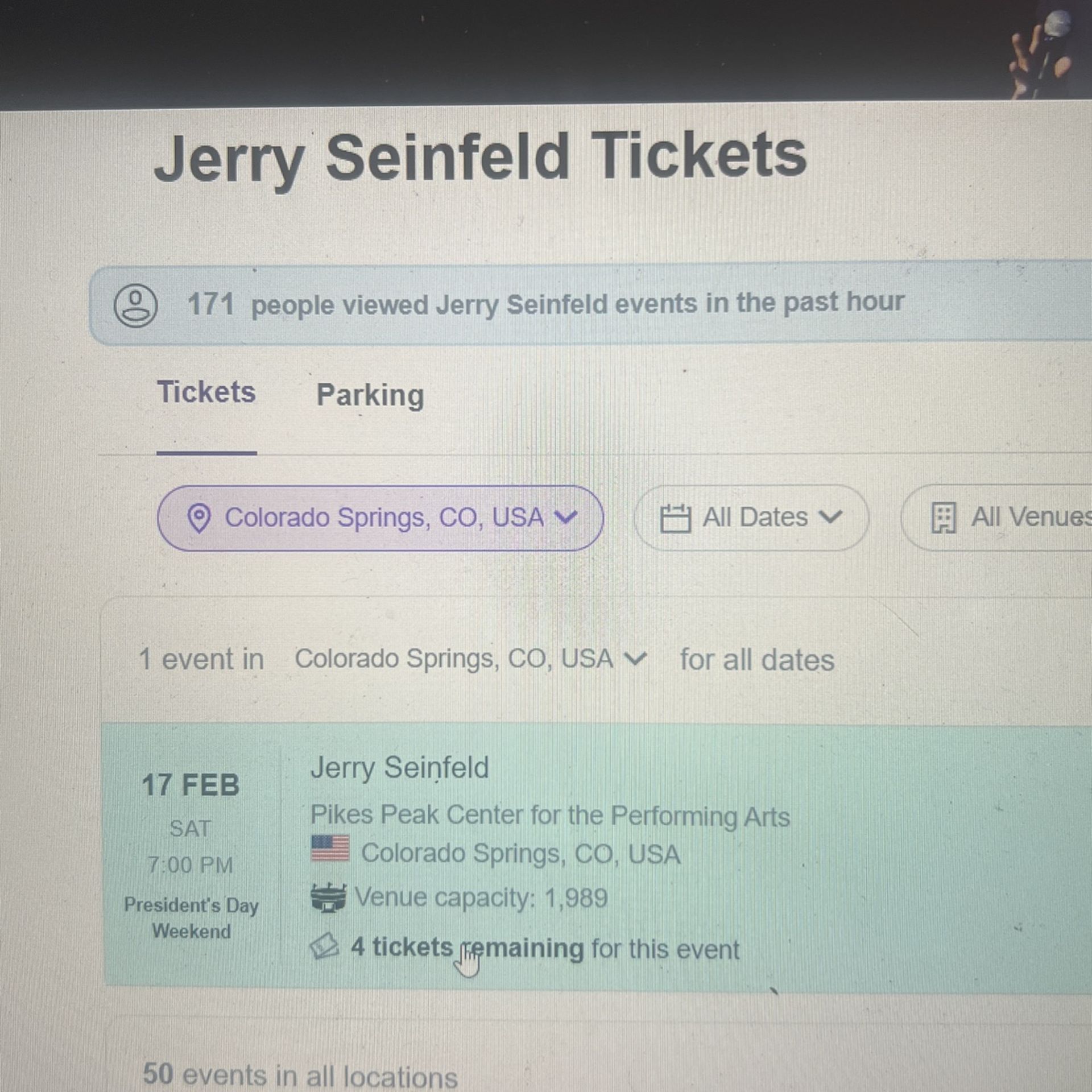 Jerry Seinfeld Tickets Balcony Seats
