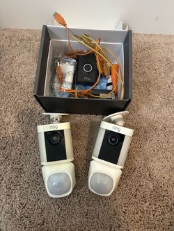 Ring Security Camera Lot with Batteries and Accessories