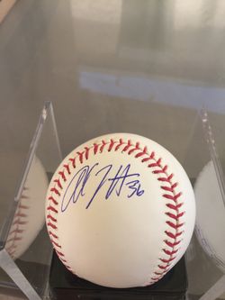 Chris Hatcher and Adam Liberatore autograph baseball