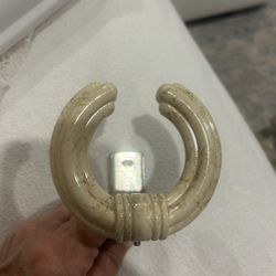 6  vintage curtain holdbacks Art deco/ Marble Look 