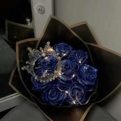 Blue Glitter Eternal Roses